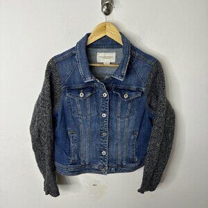Pilcro and The Letterpress Jacket Womens L Anthropologie Jean Trucker Denim